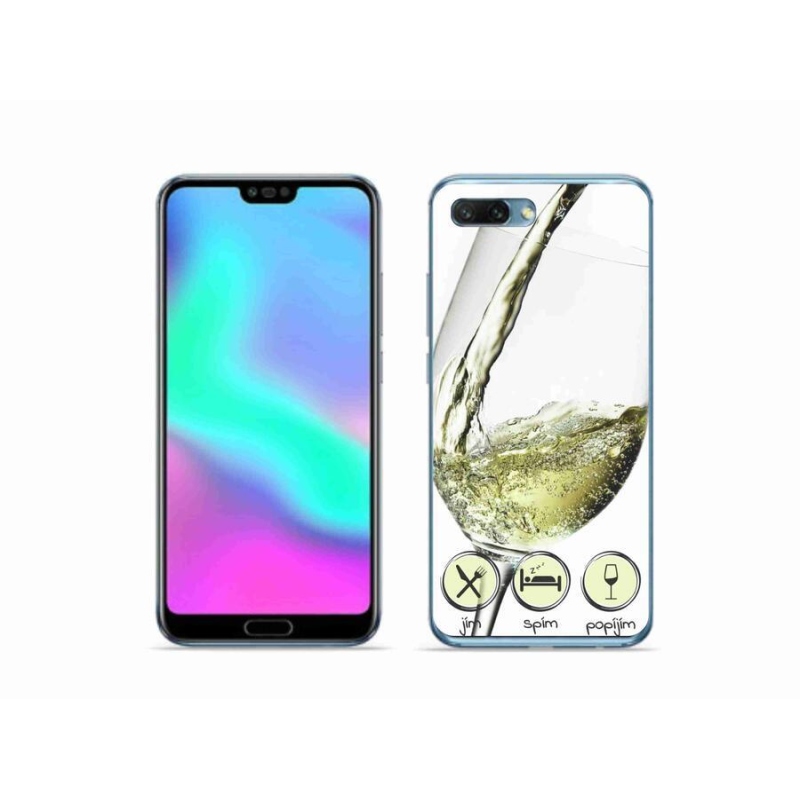 Gelový obal mmCase na mobil Honor 10 - sklenička vína bílé