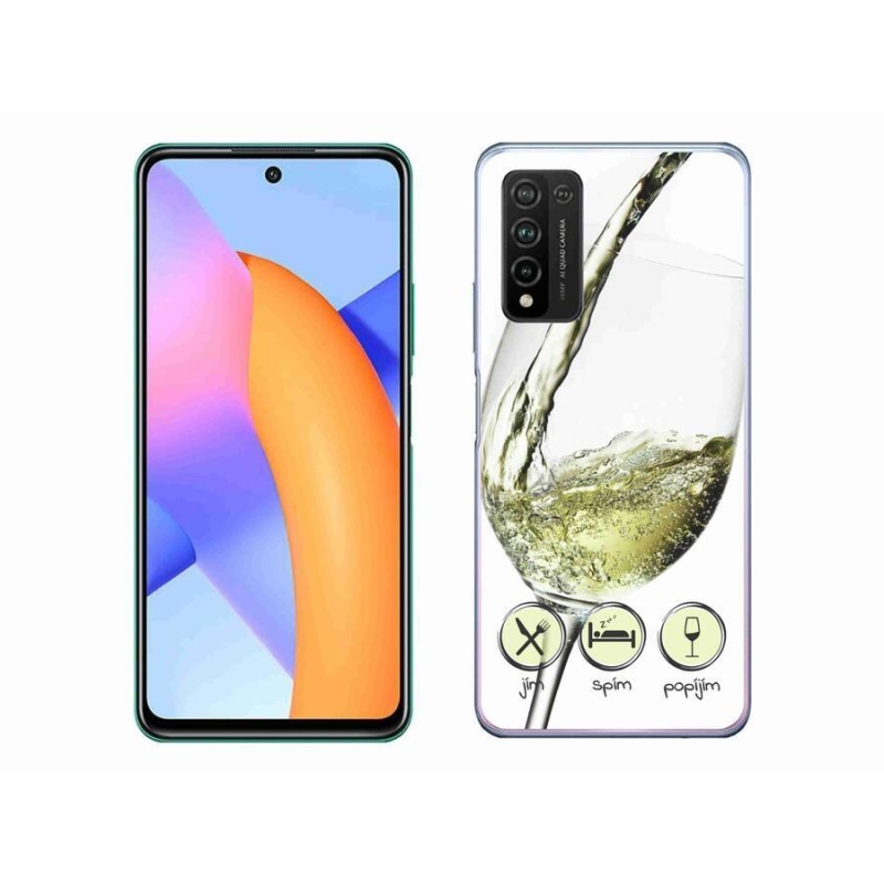 Gelový obal mmCase na mobil Honor 10X Lite - sklenička vína bílé