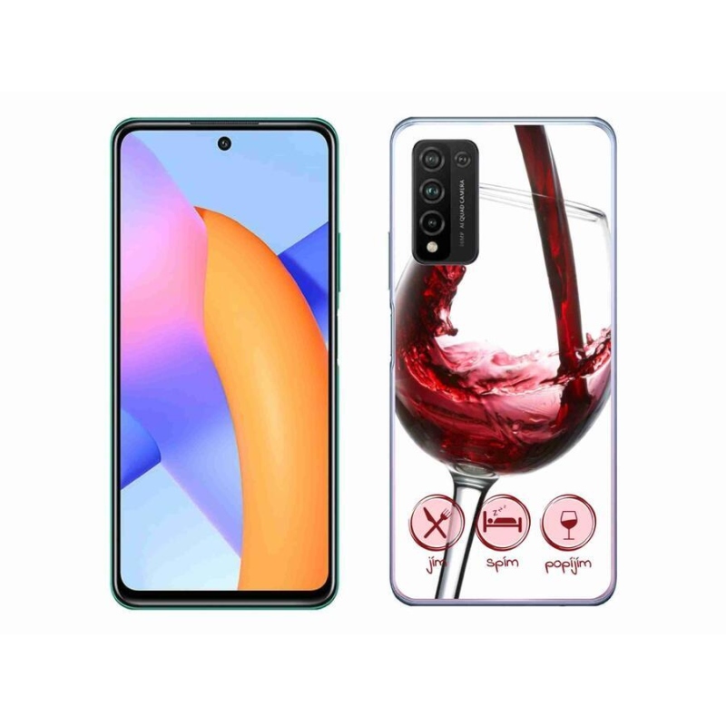 Gelový obal mmCase na mobil Honor 10X Lite - sklenička vína červené