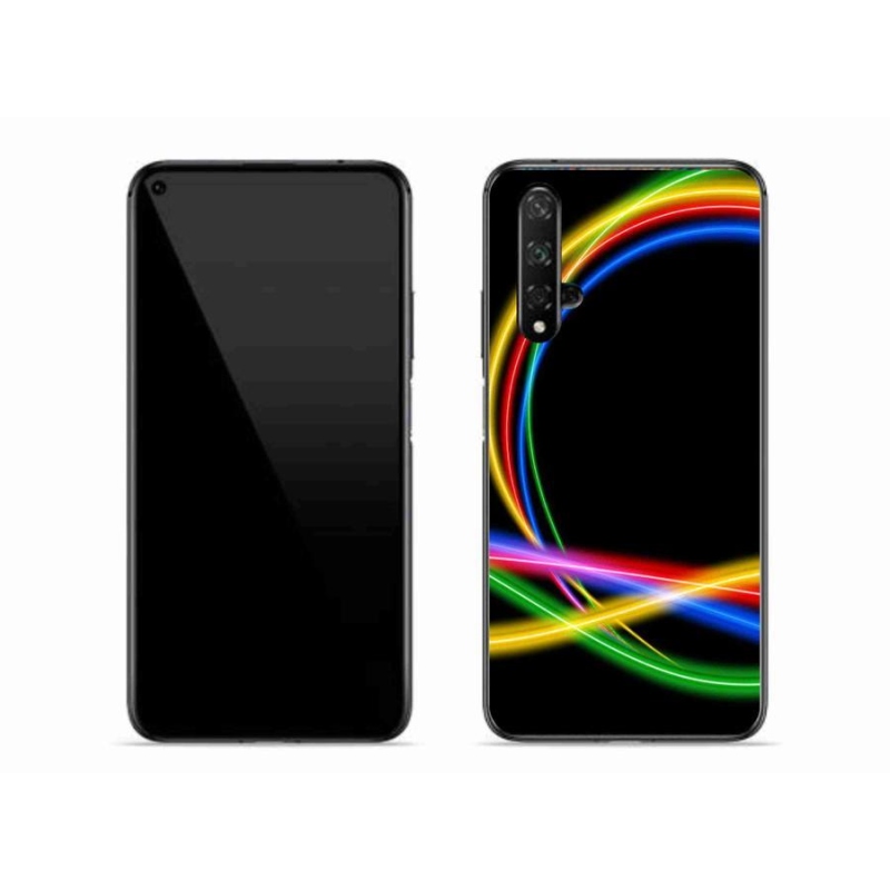 Gelový obal mmCase na mobil Honor 20 - neonové kruhy