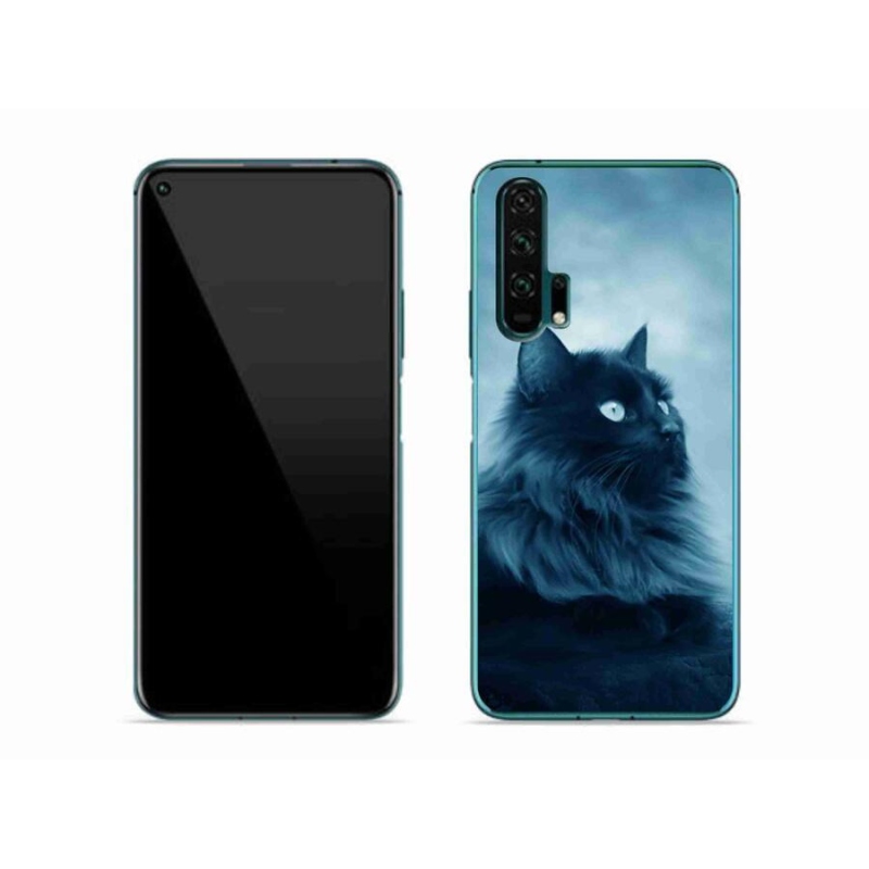 Gelový obal mmCase na mobil Honor 20 Pro - černá kočka 1