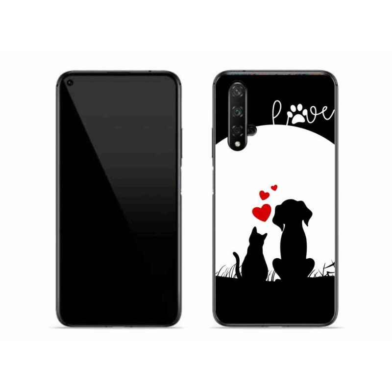 Gelový obal mmCase na mobil Honor 20 - zvířecí láska