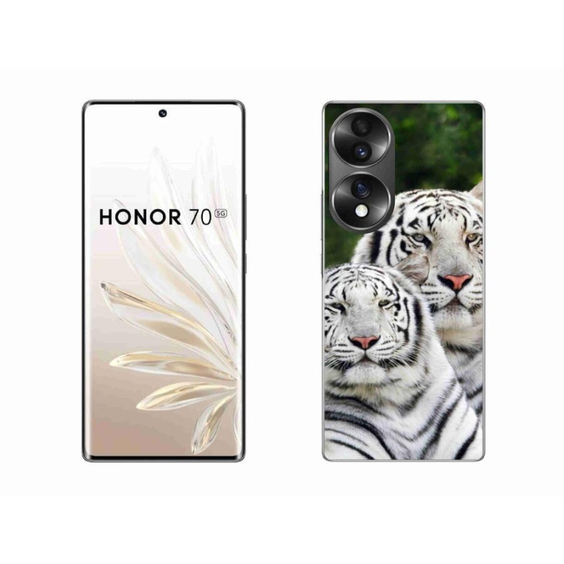 Gelový obal mmCase na mobil Honor 70 - bílí tygři