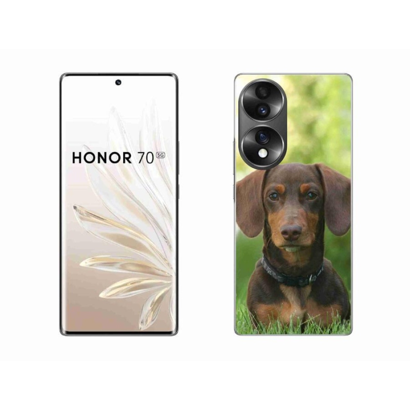 Gelový obal mmCase na mobil Honor 70 - hnědý jezevčík