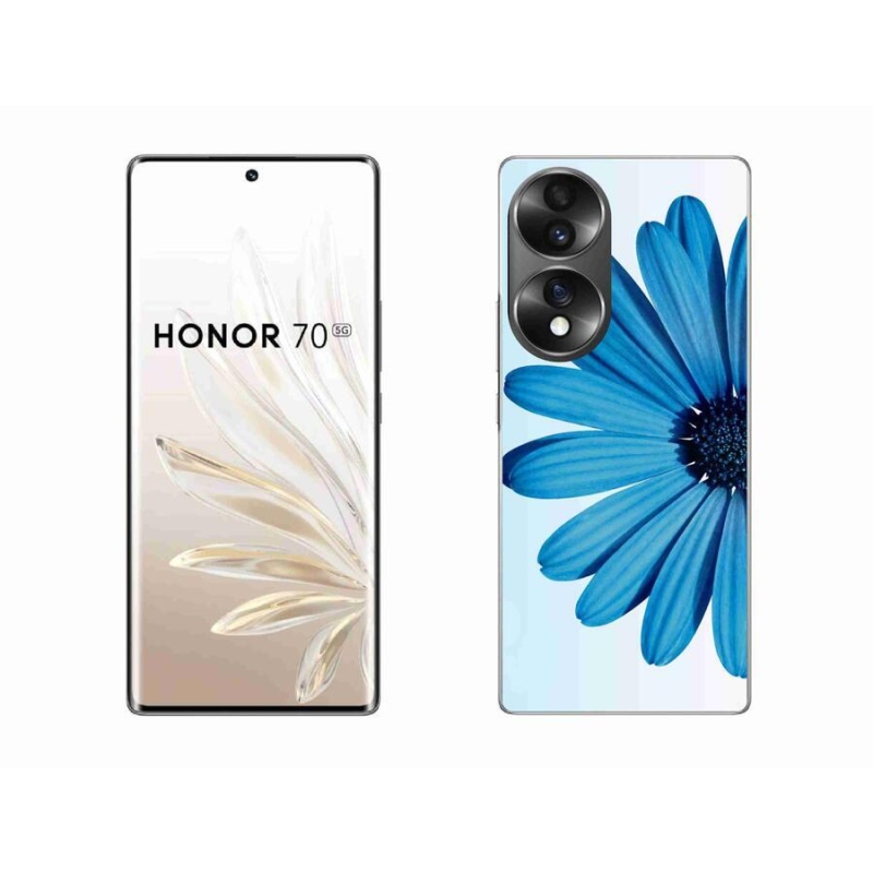 Gelový obal mmCase na mobil Honor 70 - modrá kopretina