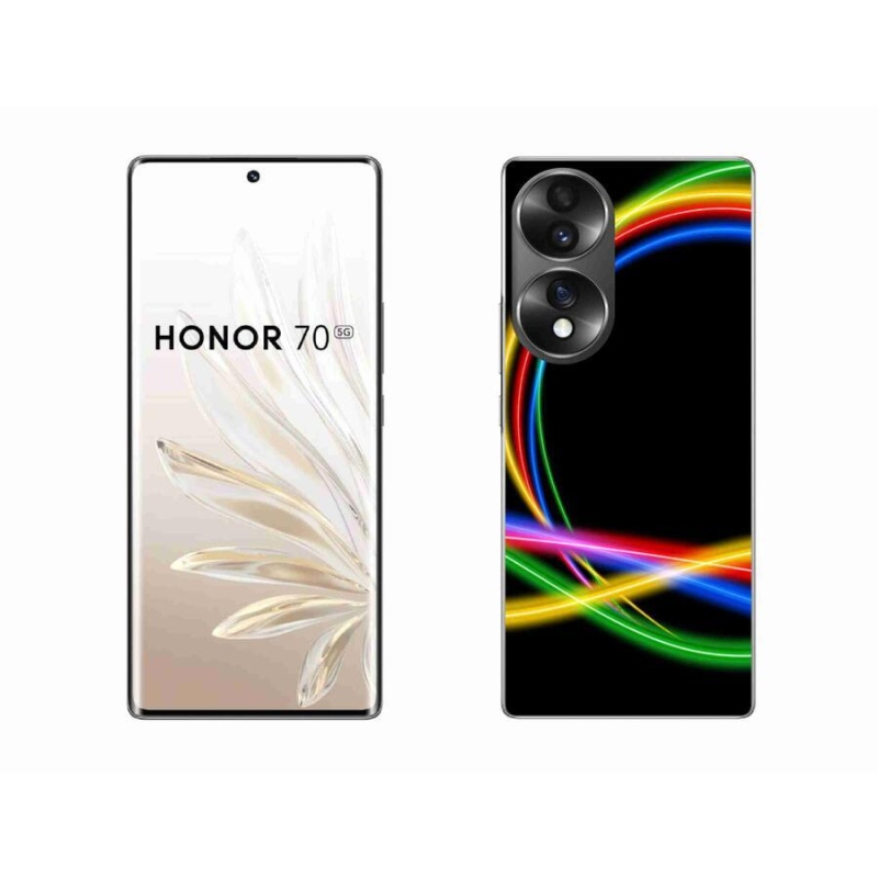 Gelový obal mmCase na mobil Honor 70 - neonové kruhy