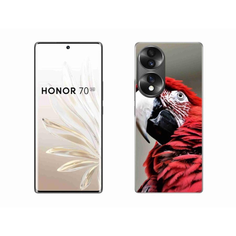 Gelový obal mmCase na mobil Honor 70 - papoušek ara červený