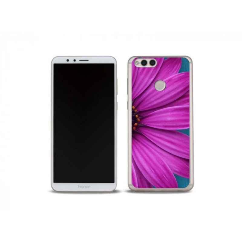 Gelový obal mmCase na mobil Honor 7X - fialová kopretina