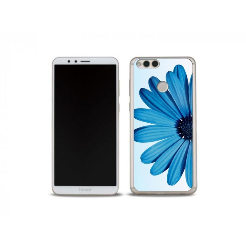 Gelový obal mmCase na mobil Honor 7X - modrá kopretina