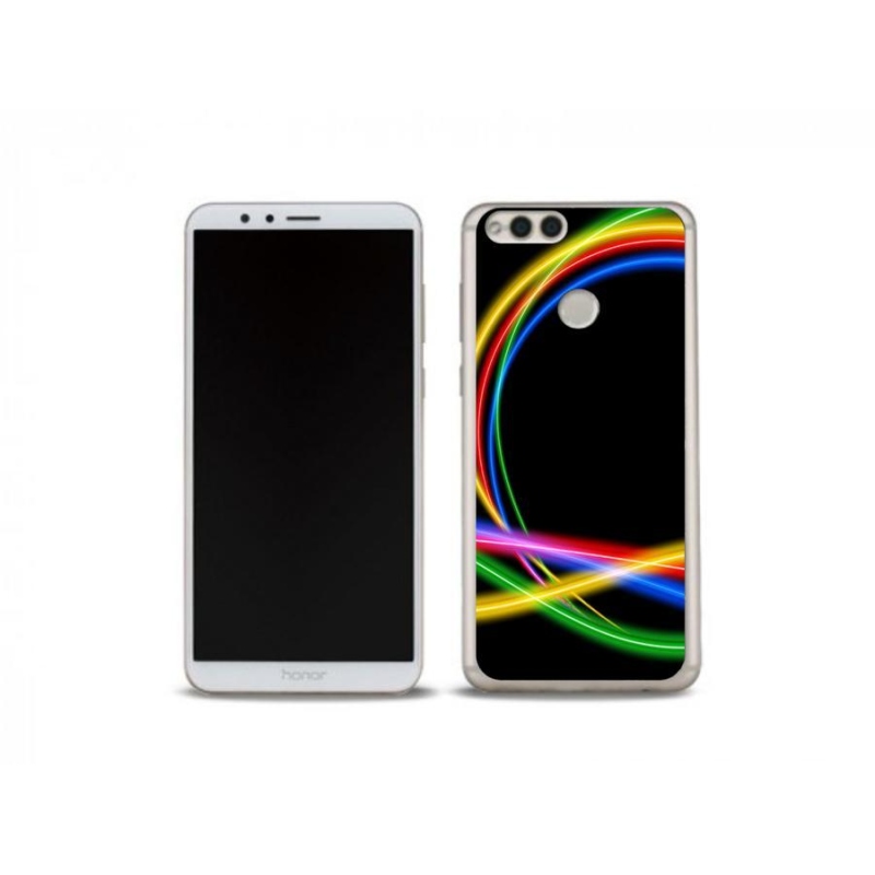 Gelový obal mmCase na mobil Honor 7X - neonové kruhy