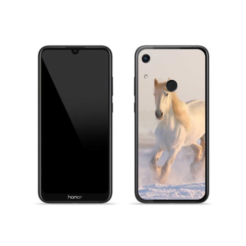 Gelový obal mmCase na mobil Honor 8A - kůň ve sněhu