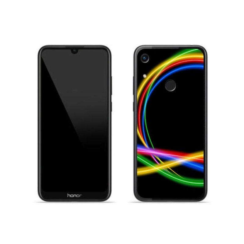 Gelový obal mmCase na mobil Honor 8A - neonové kruhy