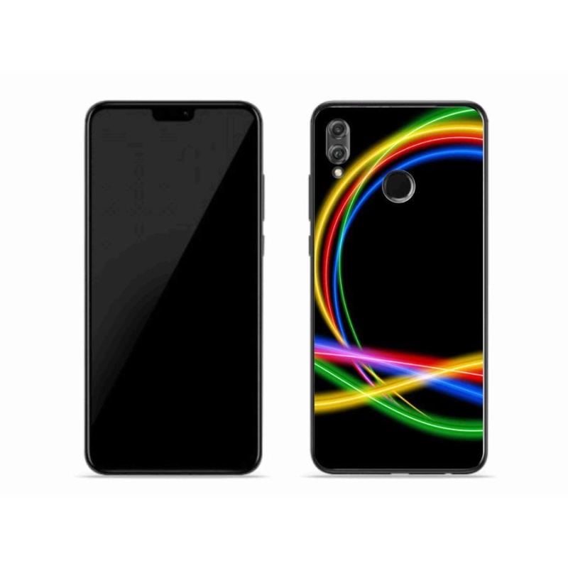 Gelový obal mmCase na mobil Honor 8X - neonové kruhy