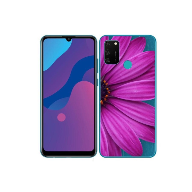 Gelový obal mmCase na mobil Honor 9A - fialová kopretina