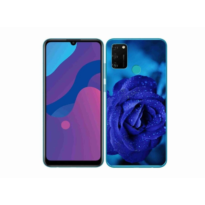 Gelový obal mmCase na mobil Honor 9A - modrá růže