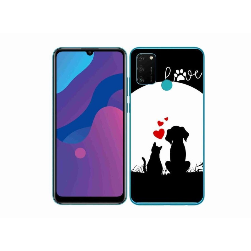 Gelový obal mmCase na mobil Honor 9A - zvířecí láska