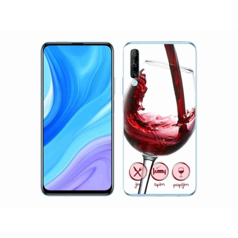 Gelový obal mmCase na mobil Honor 9X Pro - sklenička vína červené