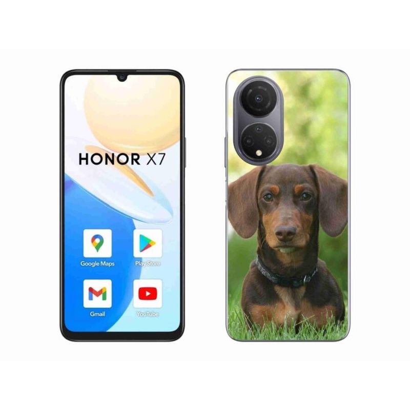 Gelový obal mmCase na mobil Honor X7 - hnědý jezevčík