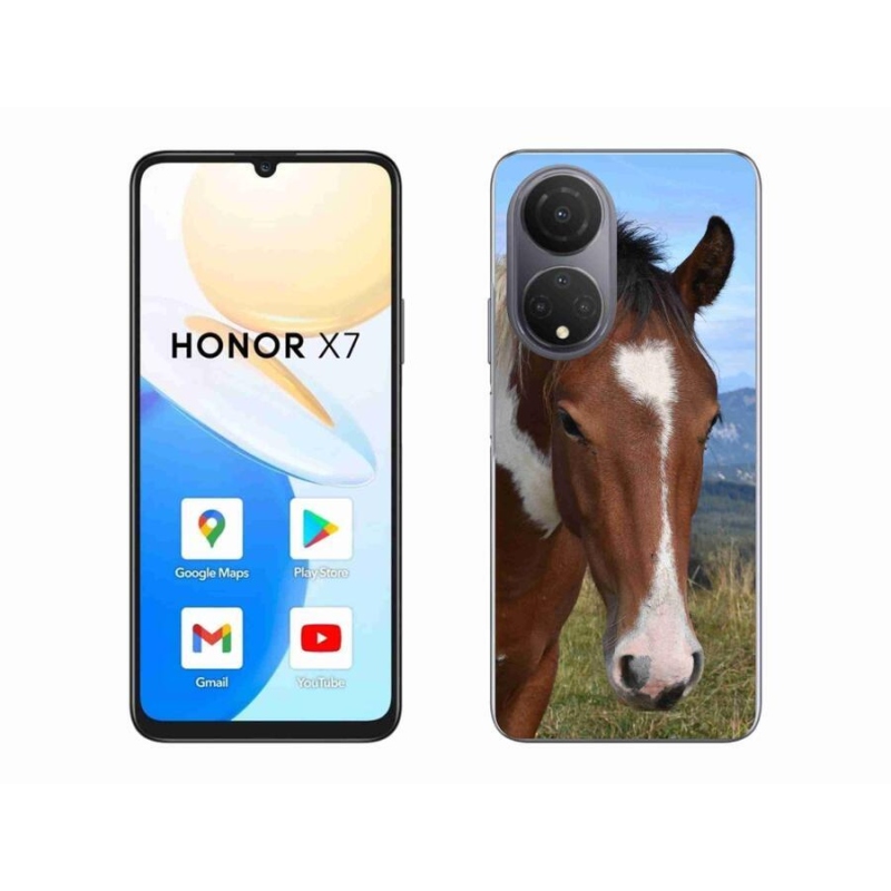 Gelový obal mmCase na mobil Honor X7 - hnědý kůň