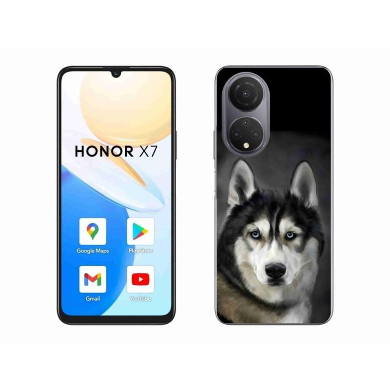 Gelový obal mmCase na mobil Honor X7 - husky