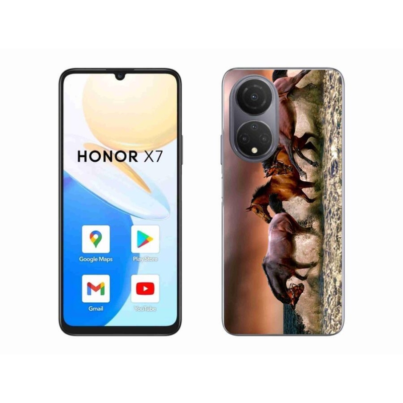 Gelový obal mmCase na mobil Honor X7 - koně 1