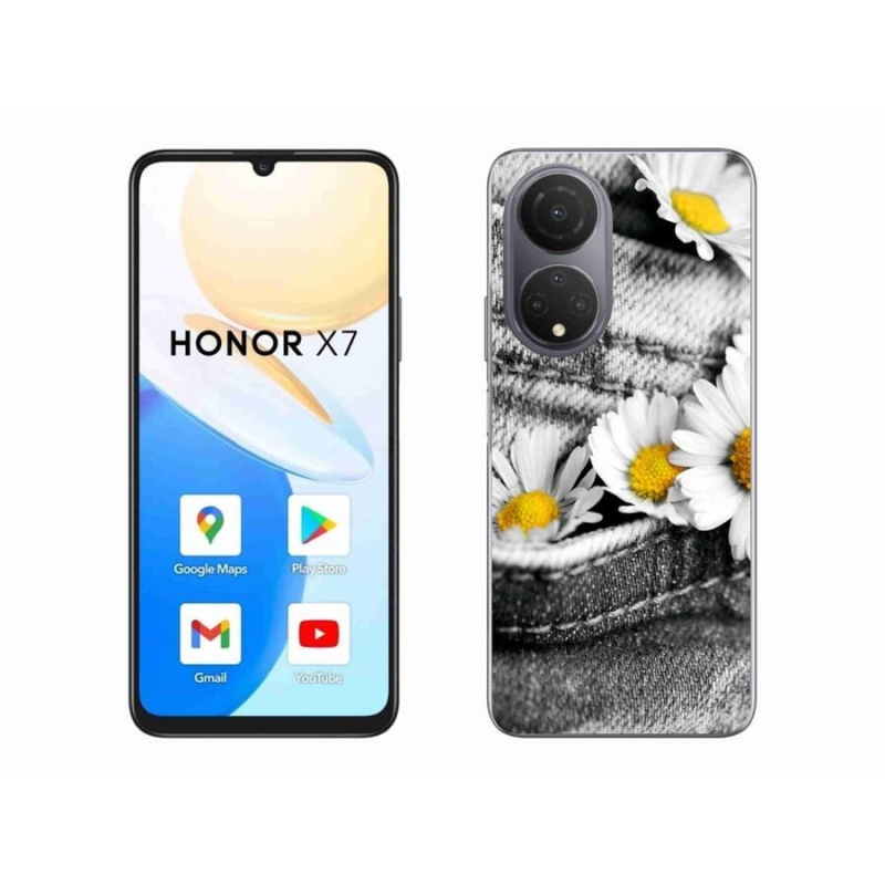 Gelový obal mmCase na mobil Honor X7 - kopretiny