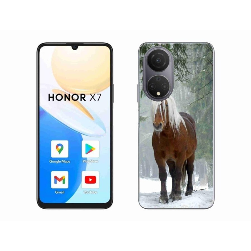 Gelový obal mmCase na mobil Honor X7 - kůň v lese
