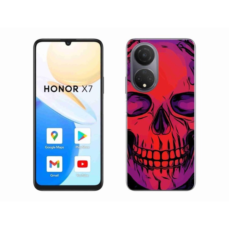Gelový obal mmCase na mobil Honor X7 - lebka