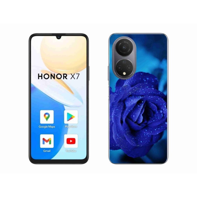 Gelový obal mmCase na mobil Honor X7 - modrá růže