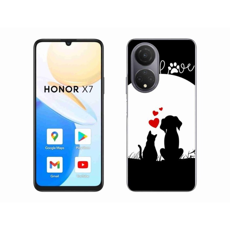 Gelový obal mmCase na mobil Honor X7 - zvířecí láska