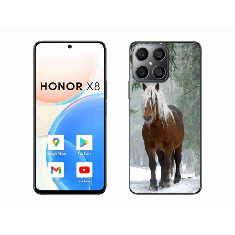 Gelový obal mmCase na mobil Honor X8 4G - kůň v lese