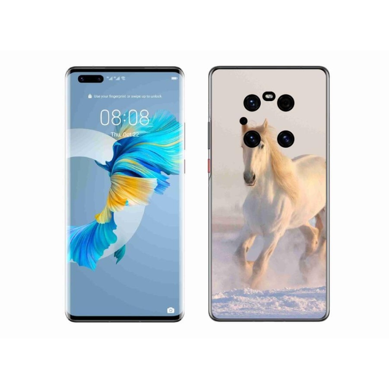 Gelový obal mmCase na mobil Huawei Mate 40 Pro - kůň ve sněhu