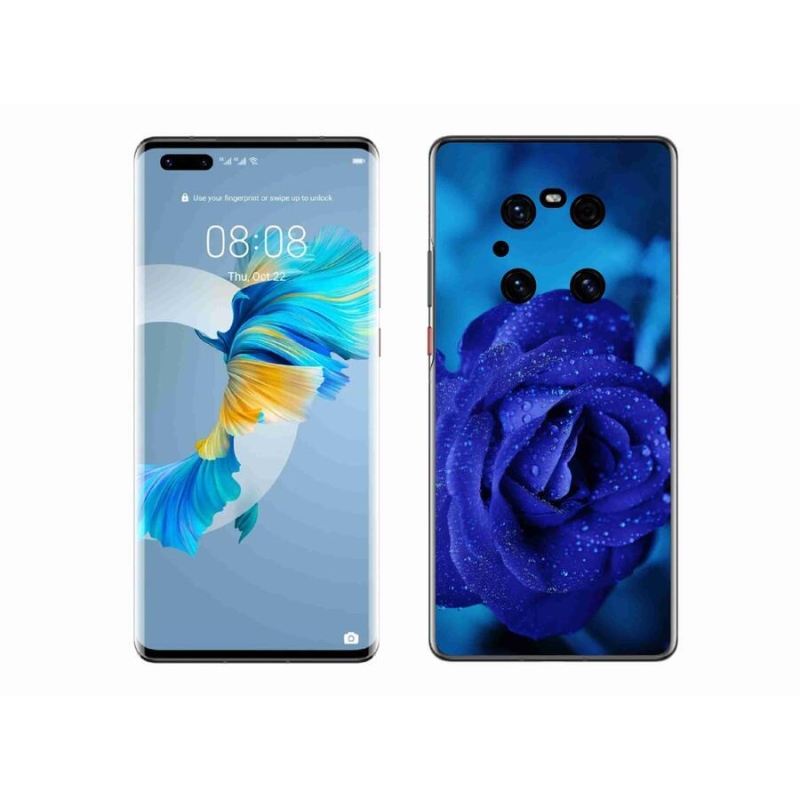 Gelový obal mmCase na mobil Huawei Mate 40 Pro - modrá růže