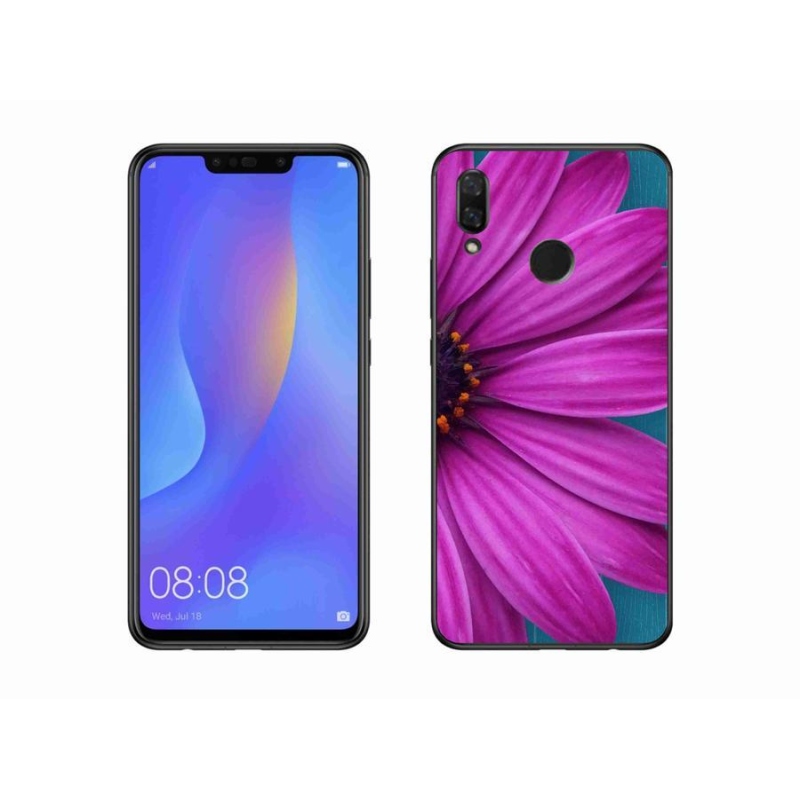 Gelový obal mmCase na mobil Huawei Nova 3i - fialová kopretina