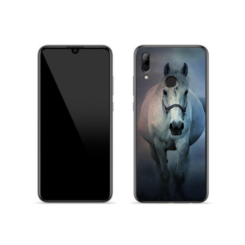 Gelový obal mmCase na mobil Huawei P Smart (2019) - běžící bílý kůň