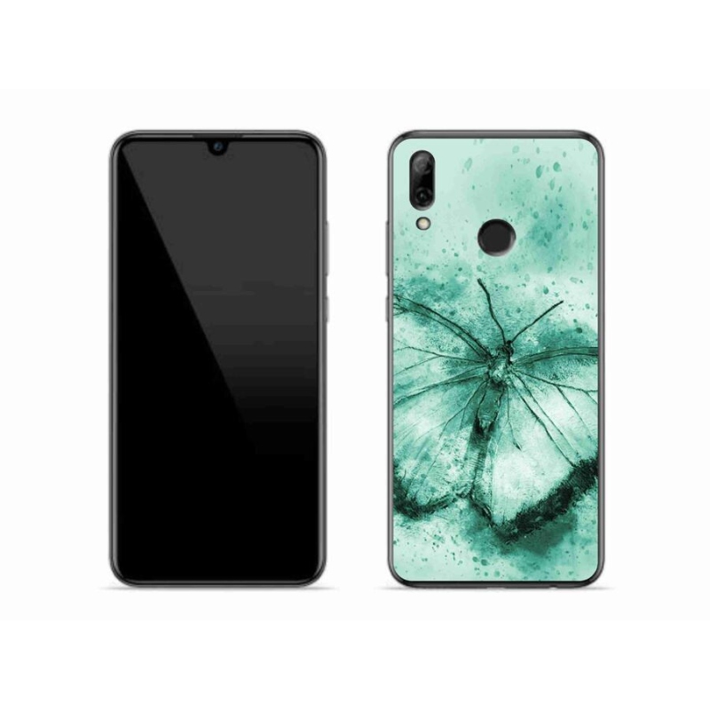 Gelový obal mmCase na mobil Huawei P Smart (2019) - zelený motýl