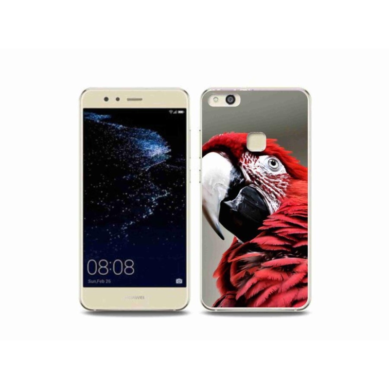 Gelový obal mmCase na mobil Huawei P10 Lite - papoušek ara červený