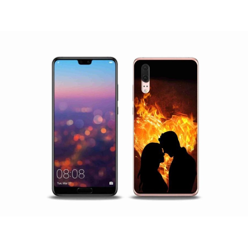 Gelový obal mmCase na mobil Huawei P20 - ohnivá láska