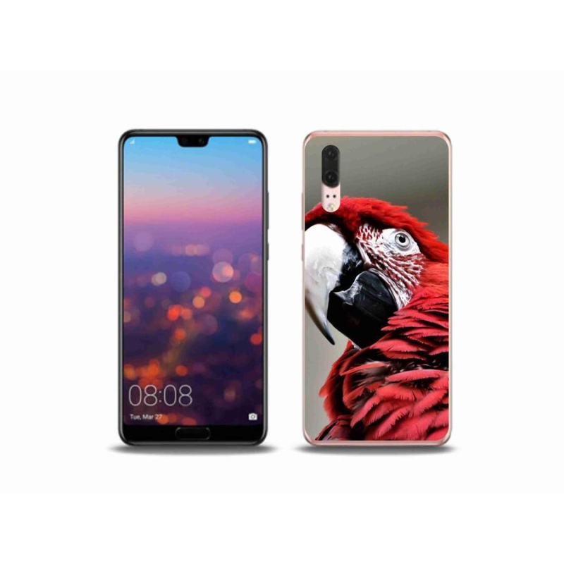 Gelový obal mmCase na mobil Huawei P20 - papoušek ara červený