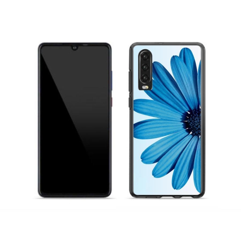 Gelový obal mmCase na mobil Huawei P30 - modrá kopretina
