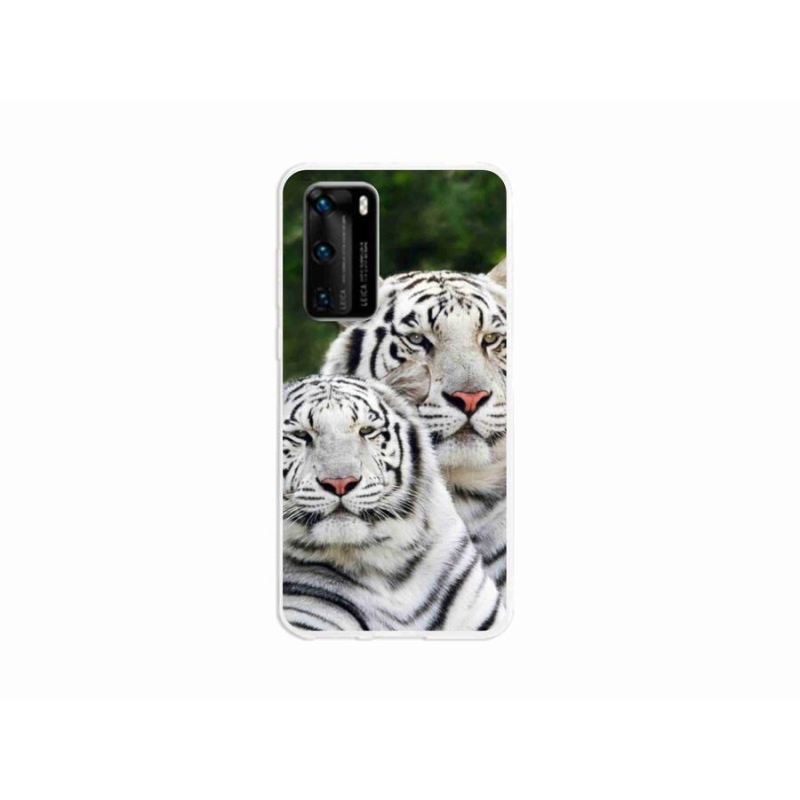 Gelový obal mmCase na mobil Huawei P40 - bílí tygři