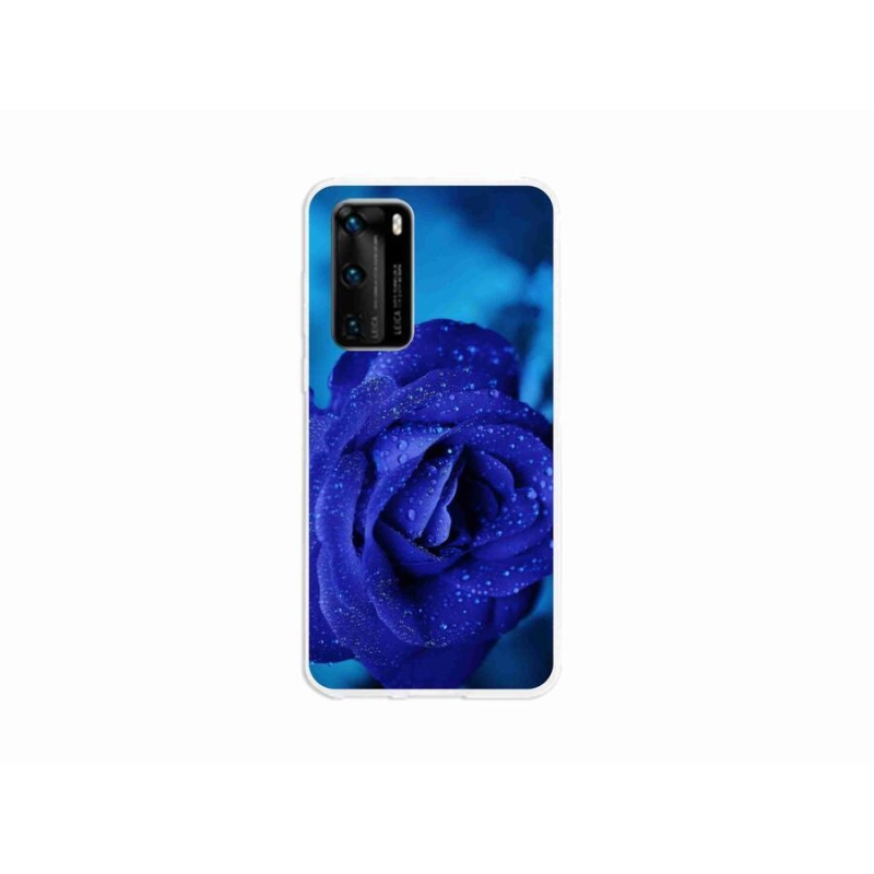 Gelový obal mmCase na mobil Huawei P40 - modrá růže