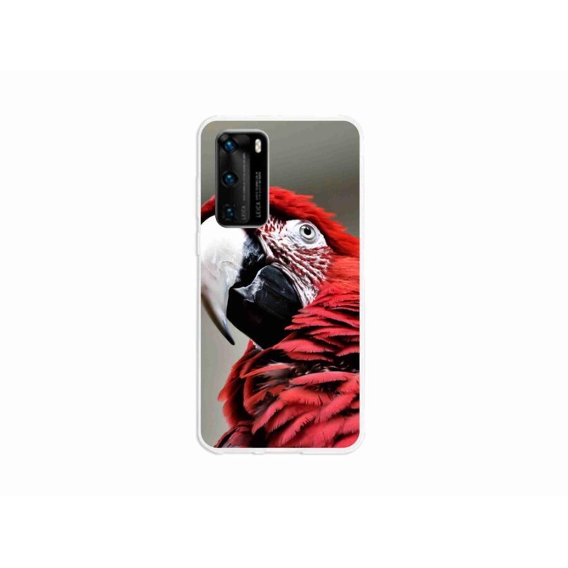 Gelový obal mmCase na mobil Huawei P40 - papoušek ara červený