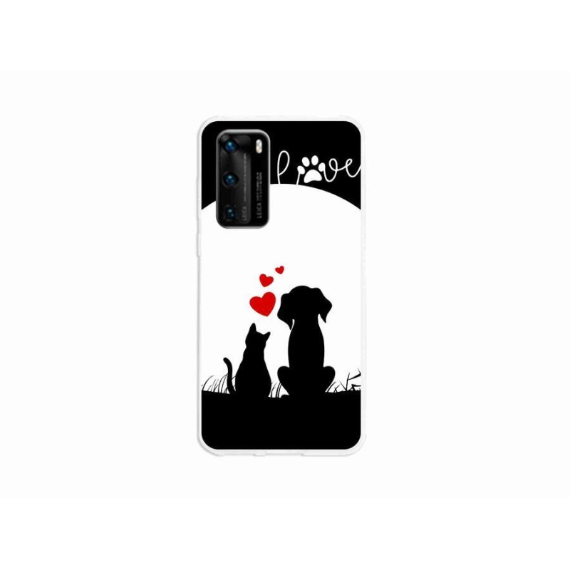 Gelový obal mmCase na mobil Huawei P40 - zvířecí láska