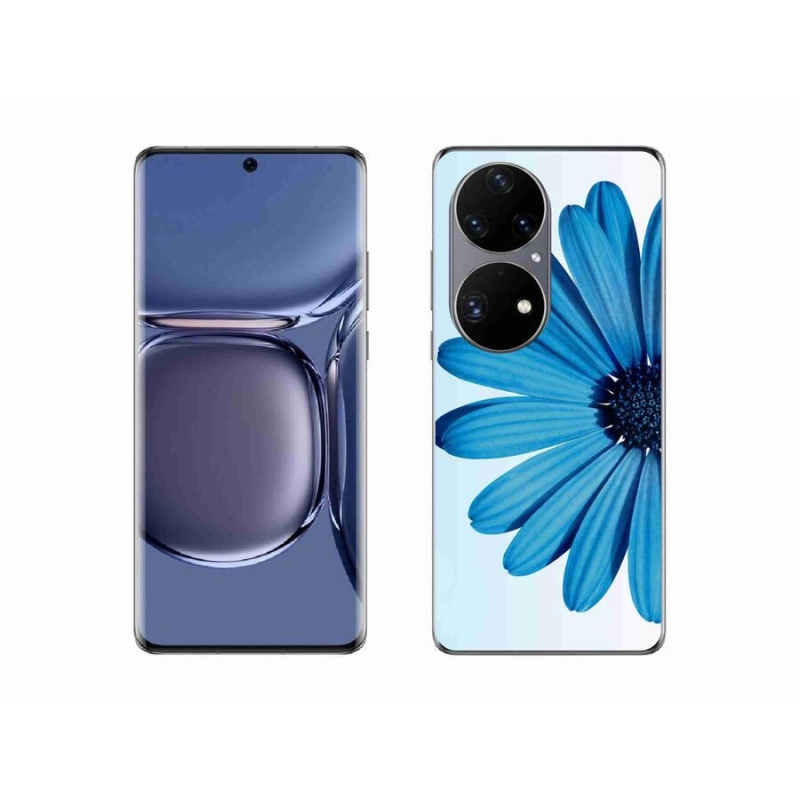 Gelový obal mmCase na mobil Huawei P50 Pro - modrá kopretina
