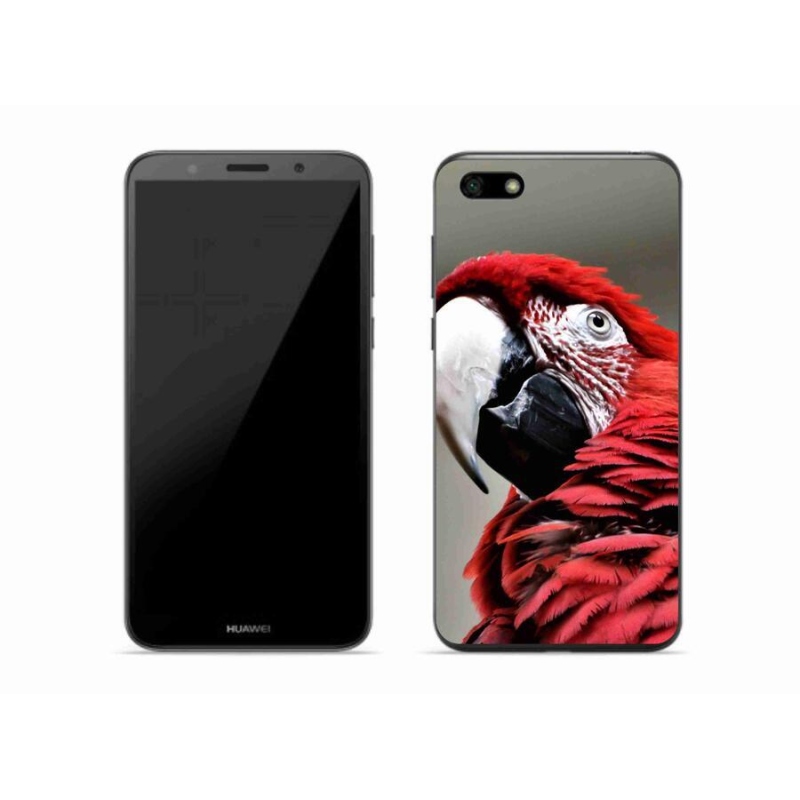Gelový obal mmCase na mobil Huawei Y5 (2018) - papoušek ara červený