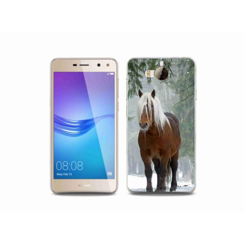 Gelový obal mmCase na mobil Huawei Y6 (2017) - kůň v lese