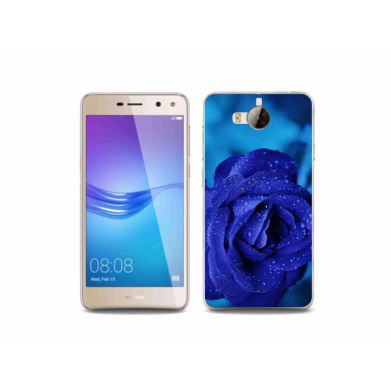 Gelový obal mmCase na mobil Huawei Y6 (2017) - modrá růže