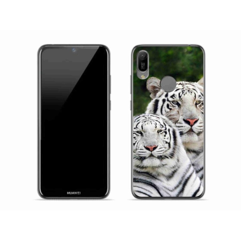Gelový obal mmCase na mobil Huawei Y6 (2019) - bílí tygři