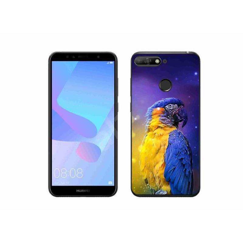 Gelový obal mmCase na mobil Huawei Y6 Prime (2018) - papoušek ara 1